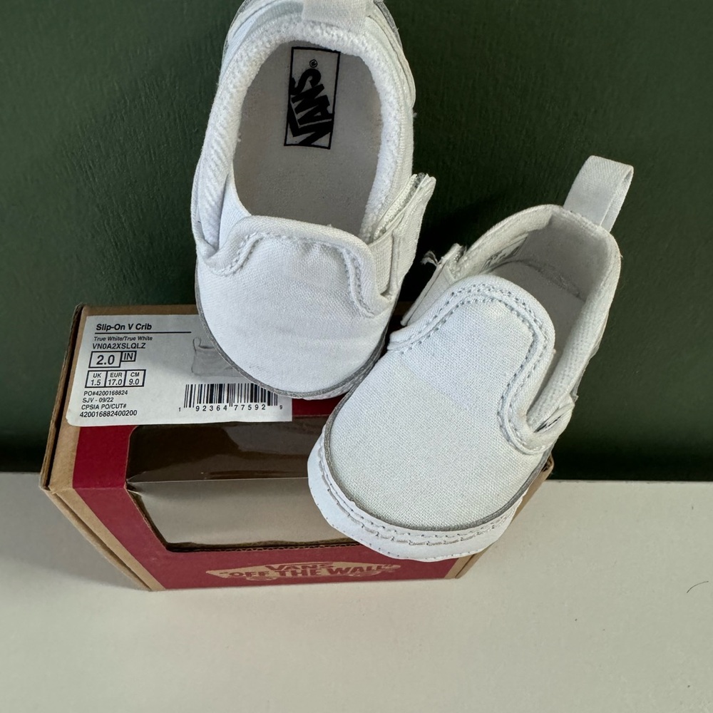 Vans slip on v crib size 2.